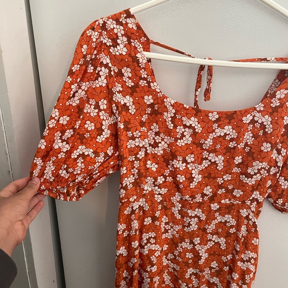 Faithfull the Brand Orange Floral Dress - Picture 9 of 9